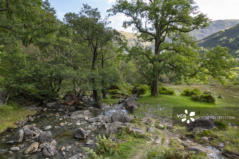 达夫代尔溪，湖区，坎布里亚，英格兰图片素材