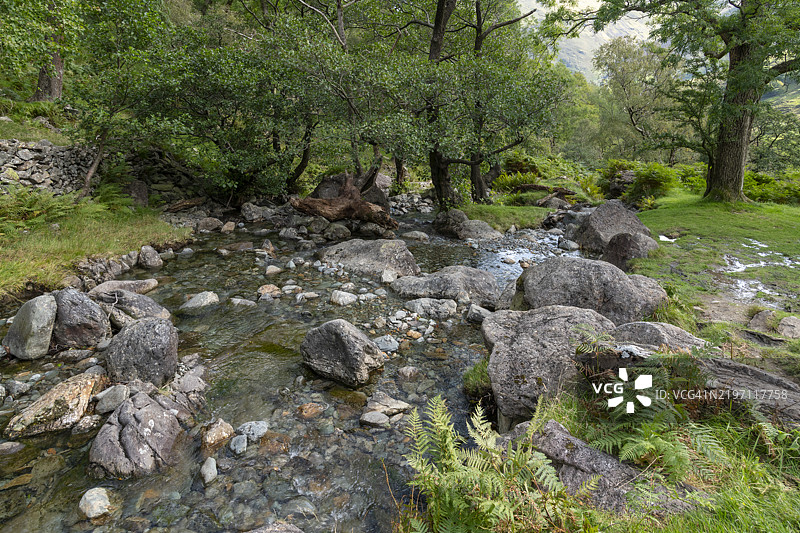 达夫代尔溪，湖区，坎布里亚，英格兰图片素材