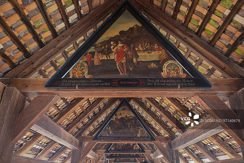 死亡之舞画作，斯普鲁尔桥，卢塞恩，卢塞恩州，瑞士图片素材