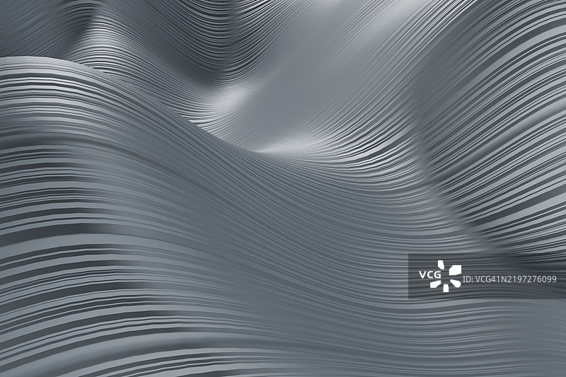 流动的灰色抽象线条形成漩涡，适合现代和极简风格的背景图片素材