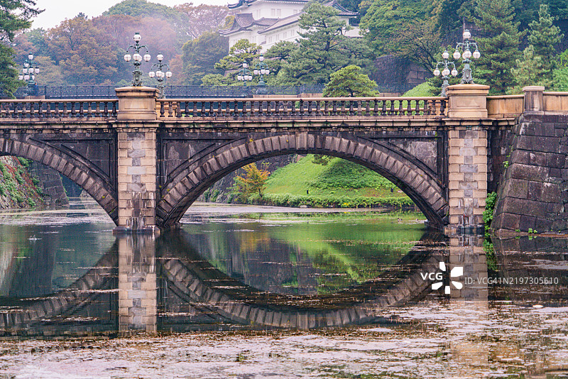 日本东京皇宫外的二重桥外观图片素材