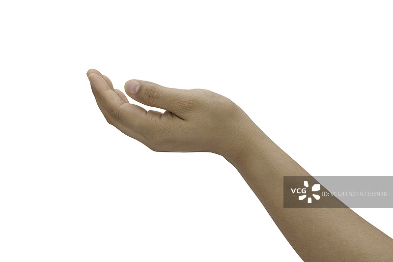 女性手部在白色背景上。图片素材