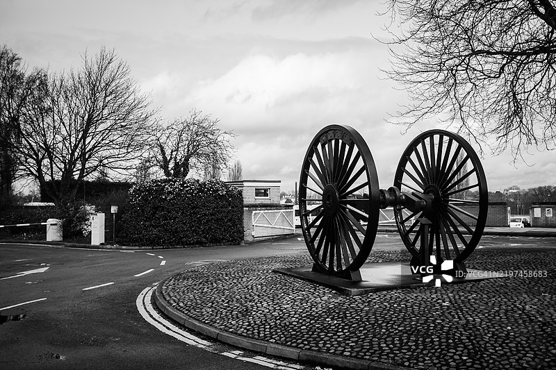 约克工业遗产遗址的历史采矿轮纪念碑图片素材