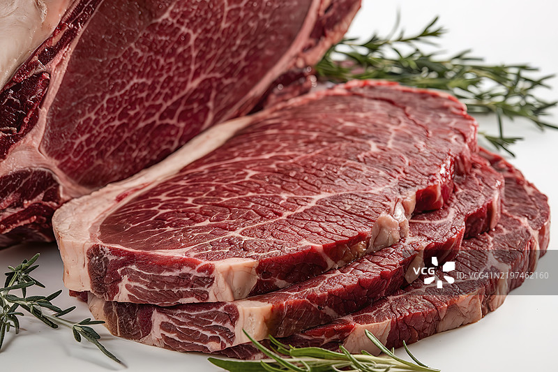 生鲜红肉的美味诱人特写图片素材