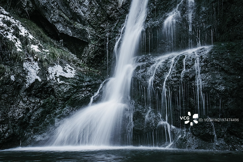 瀑布的美丽景色图片素材