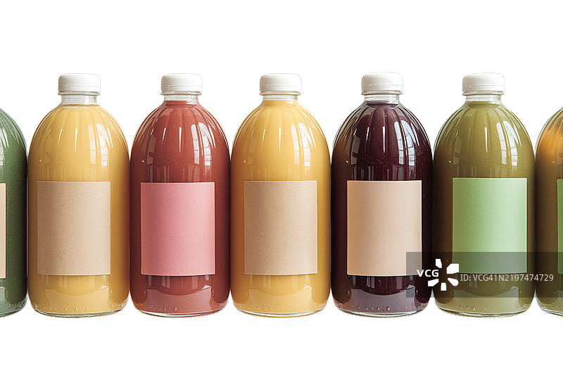 几瓶水果和蔬菜汁的照片图片素材