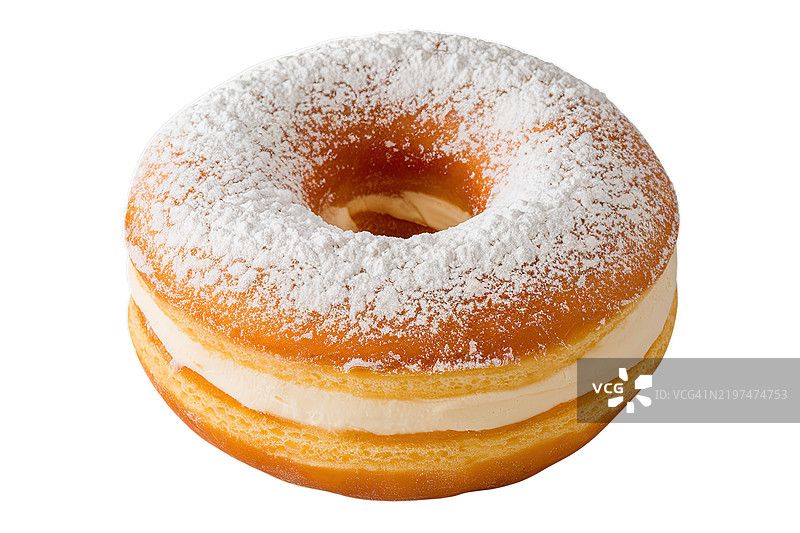 一张奶油夹心甜甜圈的特写照片图片素材