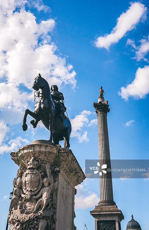特拉法加广场地标，伦敦图片素材