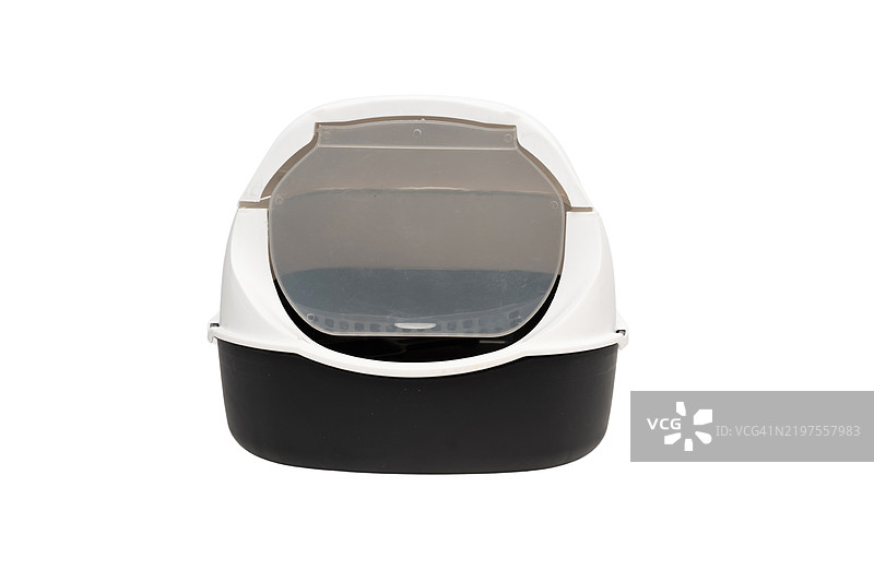 一个黑白相间的猫砂盆图片素材