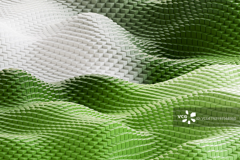 绿色阴影波浪图案的信息图，绿色能源转型概念图片素材