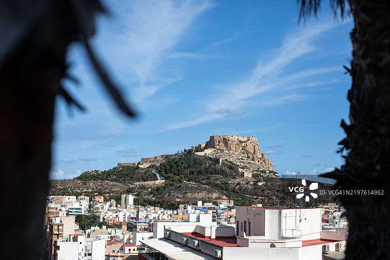 圣巴巴拉城堡，另类视角，访问阿利坎特图片素材