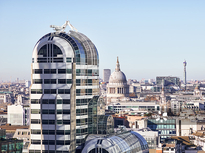 伦敦天际线的高空城市景观图片素材