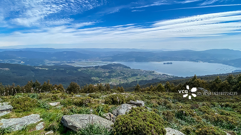 庞特维德拉河口的鸟瞰图图片素材