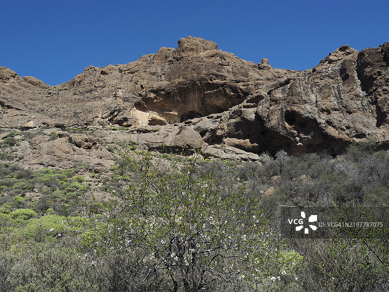 特赫达镇附近的火山景观，位于大加那利岛，加那利群岛，大西洋，西班牙图片素材