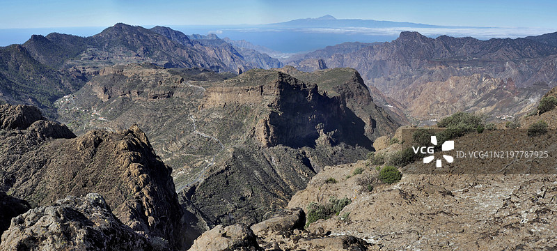 特赫达镇附近的火山景观，位于大加那利岛，加那利群岛，大西洋，西班牙图片素材