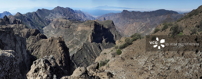 特赫达镇附近的火山景观，位于大加那利岛，加那利群岛，大西洋，西班牙图片素材