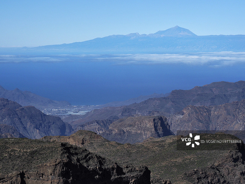 特赫达镇附近的火山景观，位于大加那利岛，加那利群岛，大西洋，西班牙图片素材