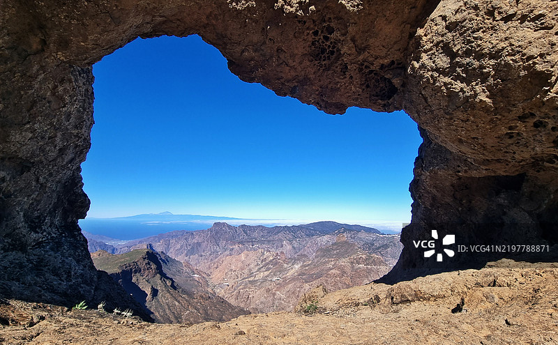 大加那利岛的本塔伊加自然拱门景观，位于加那利群岛，大西洋，西班牙图片素材
