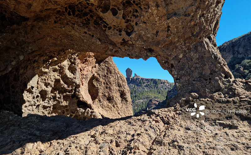 大加那利岛(Gran Canaria)上的本塔伊加自然拱门和努布洛岩石自然纪念碑的景观,位于加那利群岛,大西洋,西班牙图片素材