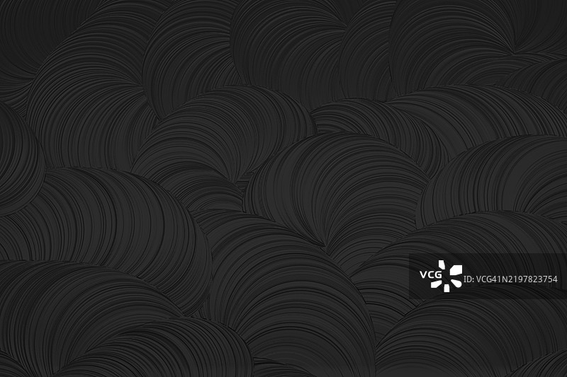 抽象黑色图案，包含曲线和优雅的设计元素图片素材