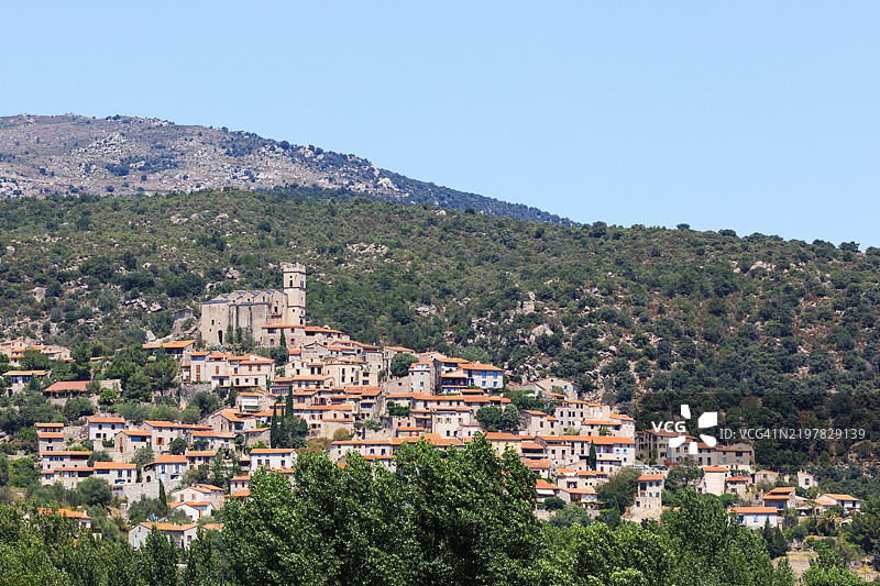 法国奥克西塔尼地区的历史村庄尤斯图片素材