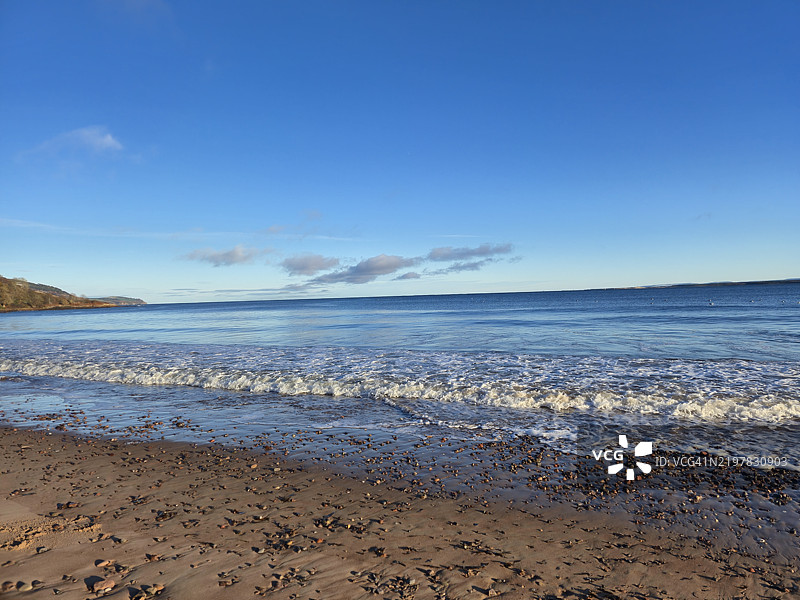 海洋与蓝天的美丽景色，哈伊兰德委员会，英国，英国图片素材