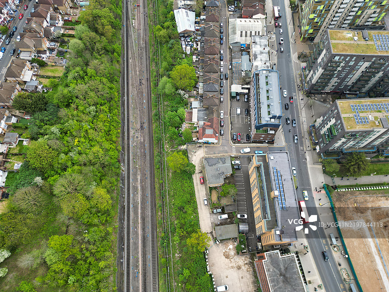 伦敦市中心温布利的高角度视图，英格兰大不列颠图片素材