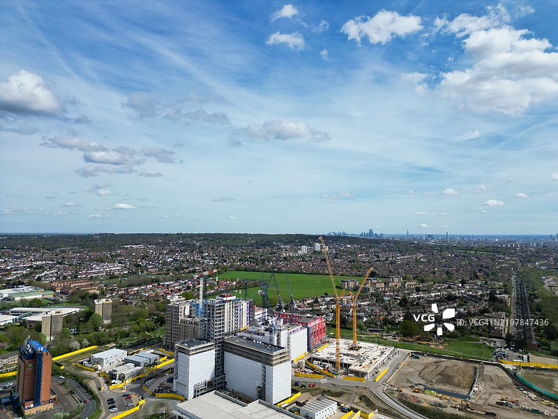 伦敦西亨登布伦特十字的建筑鸟瞰图图片素材