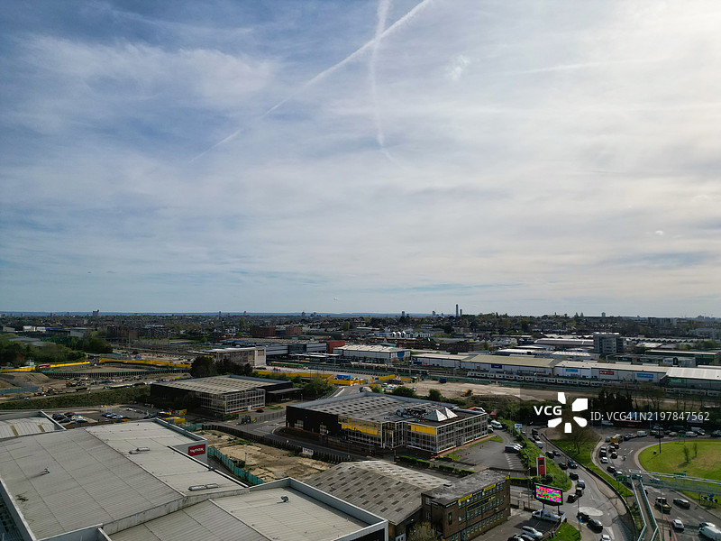 伦敦布伦特克罗斯西亨登的鸟瞰图，英格兰，联合王国图片素材