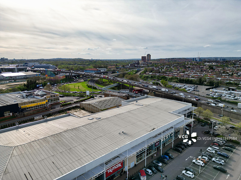 伦敦布伦特克罗斯西亨登的鸟瞰图，英格兰，联合王国图片素材