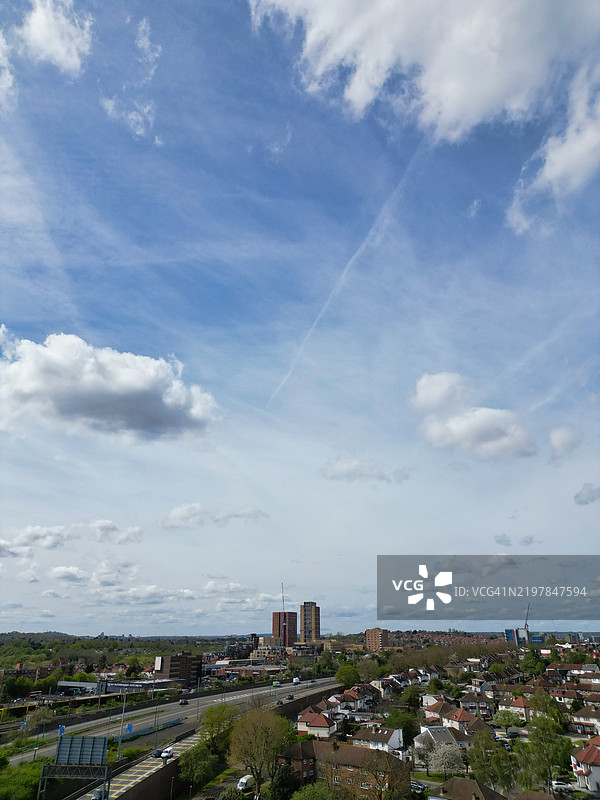 伦敦布伦特克罗斯西亨登的鸟瞰图，英格兰，联合王国图片素材