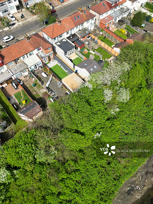 伦敦布伦特克罗斯西亨登的鸟瞰图，英格兰，联合王国图片素材