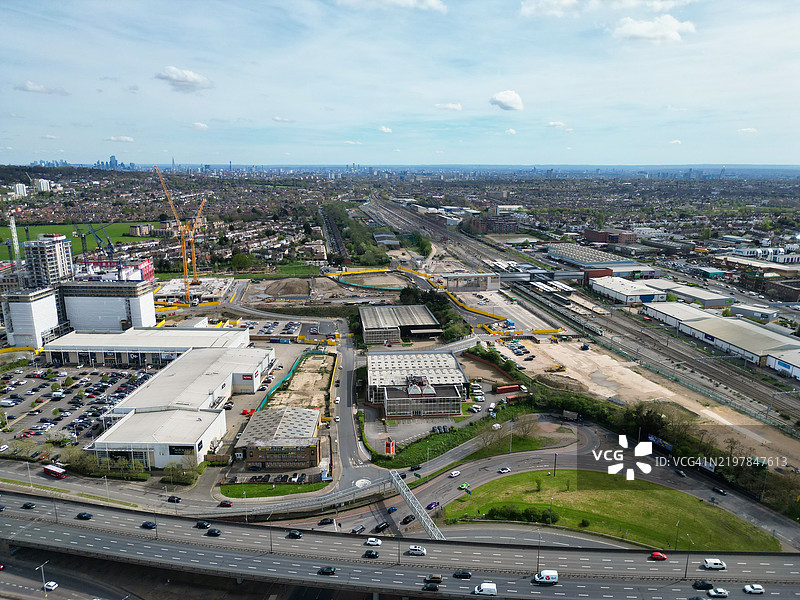 伦敦布伦特克罗斯西亨登的鸟瞰图，英格兰，联合王国图片素材