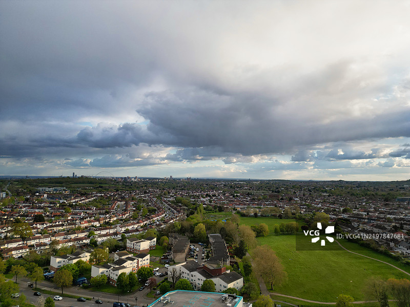 伦敦温布利的空中视角，英格兰大城市，英国大不列颠。图片素材