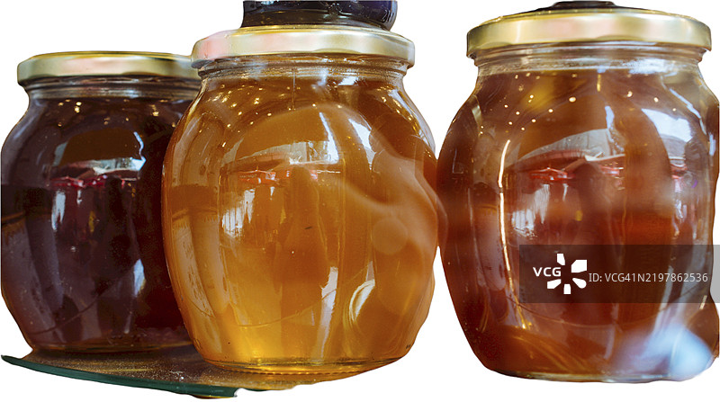 蜂巢中的蜂蜜作为食品概念图片素材