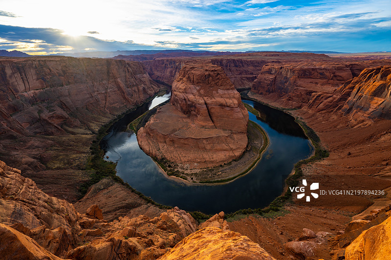 马蹄湾科罗拉多河亚利桑那州风景秀丽的景观图片素材