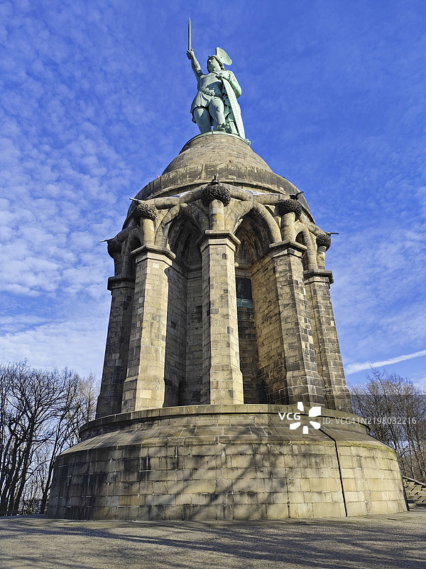 赫尔曼纪念碑，希德森，德特莫尔德，特奥图布格森林，北莱茵-威斯特法伦，德国，欧洲图片素材