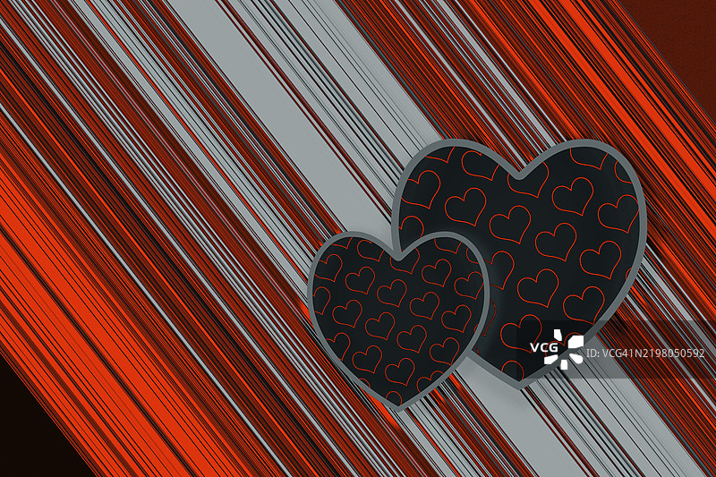 优雅的装饰心形图案设计，适用于面料、墙纸、礼品纸、横幅、封面、海报、演示文稿、杂志和宣传册图片素材