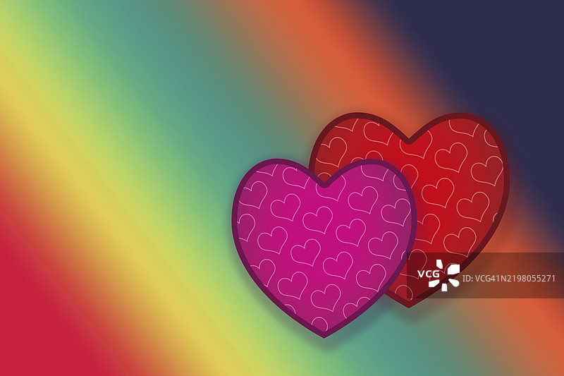 优雅的装饰性心形图案设计，适用于面料、墙纸、礼品纸、横幅、封面、海报、演示文稿、杂志和宣传册图片素材