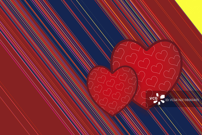 优雅的装饰性心形图案设计，适用于面料、墙纸、礼品纸、横幅、封面、海报、演示文稿、杂志和宣传册图片素材