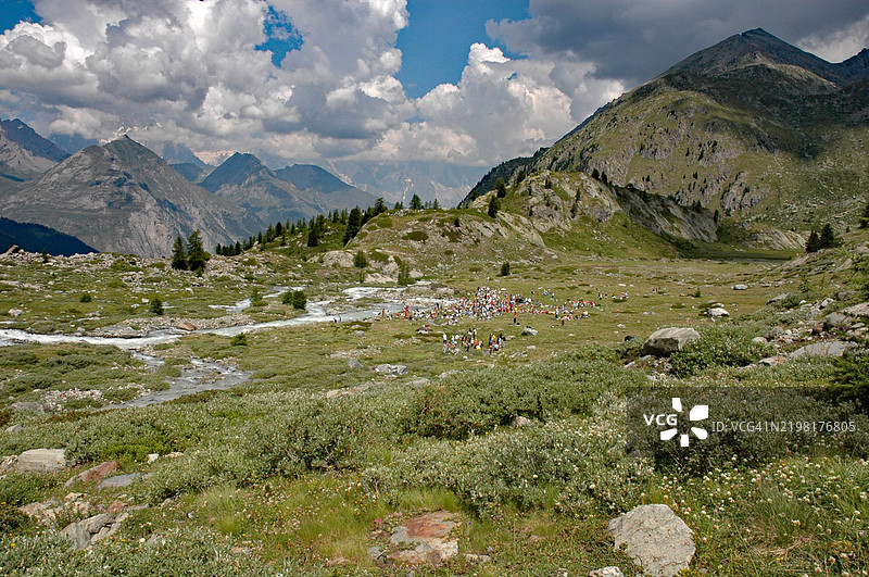 在瓦莱达奥斯塔徒步旅行图片素材