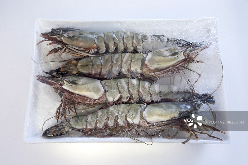 冷冻大天然虾图片素材