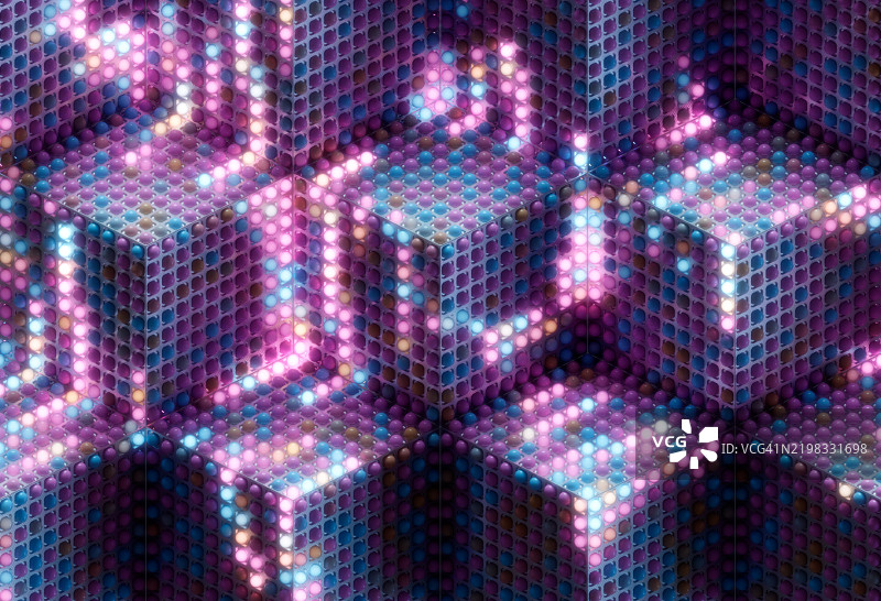 立方体形状上的光影图案图片素材