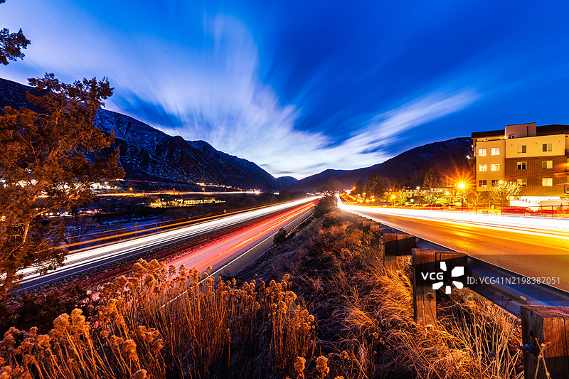 格伦伍德温泉黄昏景色图片素材
