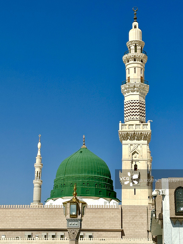 先知穆罕默德的圣殿和麦地那的阿尔纳比清真寺，沙特阿拉伯，2024年10月21日图片素材