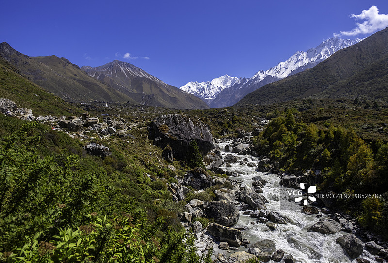 朗塘山脉的风景如画图片素材