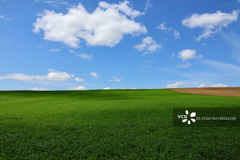 匈牙利塔布附近的绿地与云影图片素材