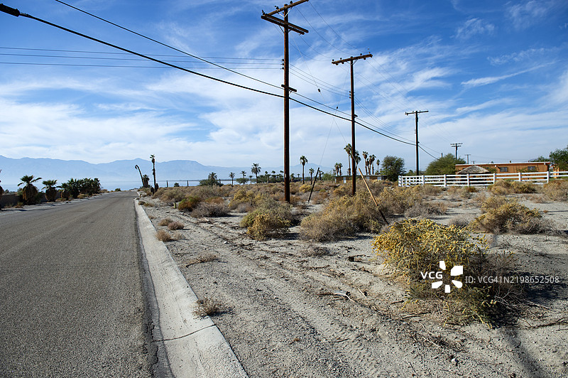 萨尔顿海滩的道路图片素材