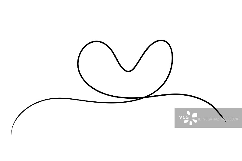 连续线条心形边框，配有真实纸质心形，适用于情人节、女性节和母亲节的问候邀请图形设计，背景为白色。图片素材