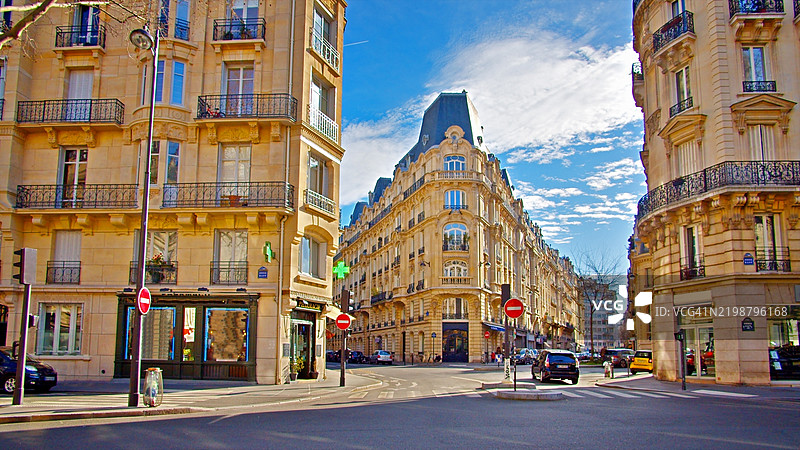 巴黎复古风格住宅建筑图片素材